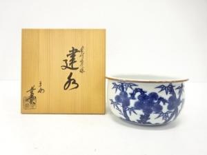 平安景雲造　染付　松竹梅　建水